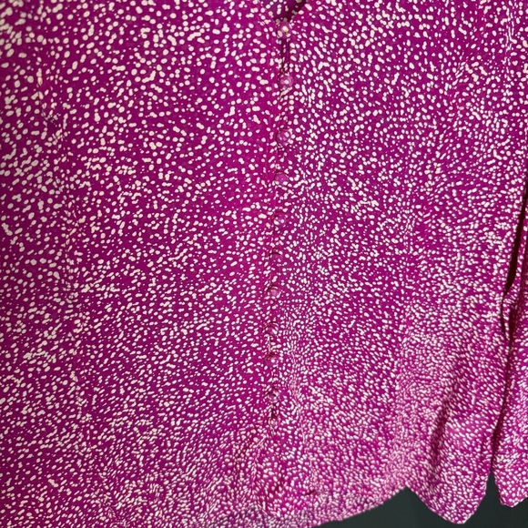 Joie Fuchsia Blouse with White Speckles100% Silk - Picture 4 of 8